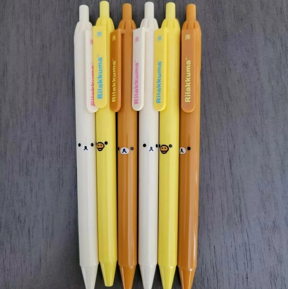 New Rilakkuma 6 Pcs Stationary Pens Kawaii Cute Asian School Office Writing